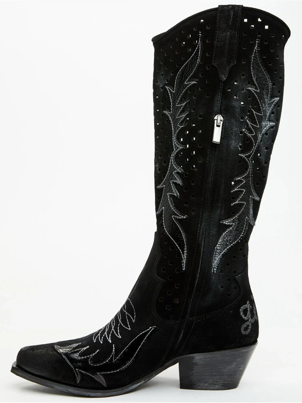 ITALIAN COWBOY Women’s Black Embroidered Western Boots